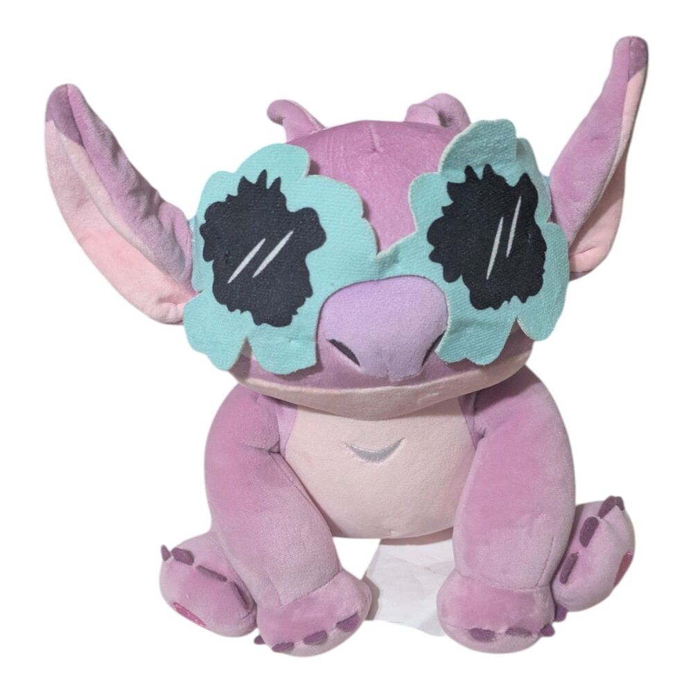 Disney Stitch - Angel Plush Toy With Sunglasses Pink Lilo And Stitch